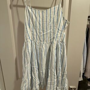 Aerie Blue and White Striped Mini Dress
